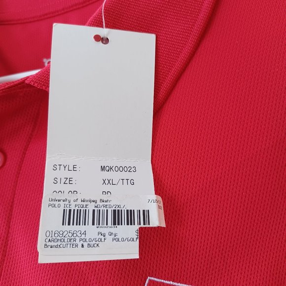 NEW University of Winnipeg Ice Pique Polo in Red by Cutter & Buck (3152) - Picture 3 of 9